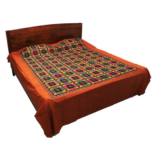 Priyadarshini Handloom, Sambalpuri Handloom Pure Cotton Bedsheet, King Size Bedsheet, Cotton Bedsheet, Traditional Bedsheet, Indian Bedsheet, Sambalpuri Handloom Pure Cotton King Size Bedsheet.