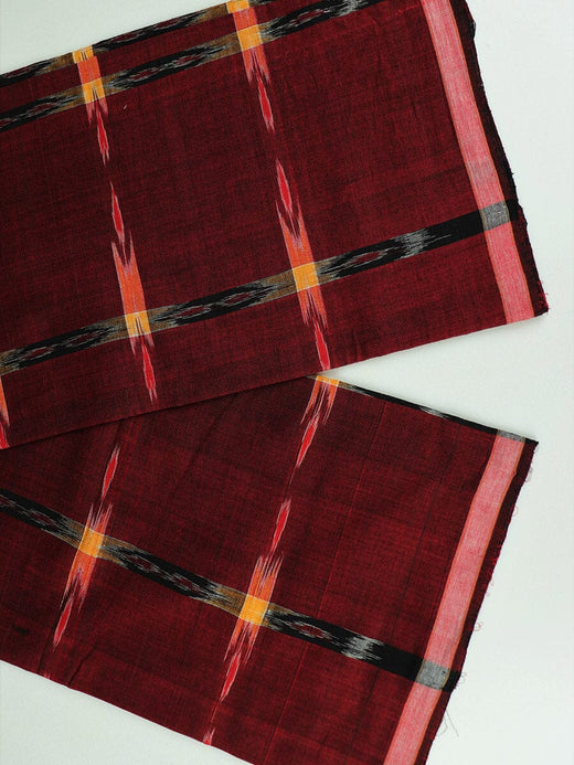 Maroon Sambalpuri Cotton Lungi E04-19-0053