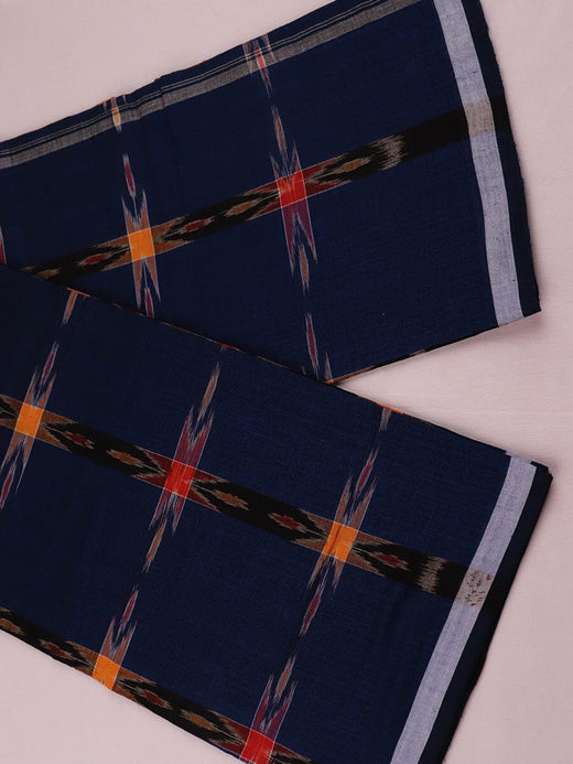 Blue Sambalpuri Cotton Lungi E04-08-0042