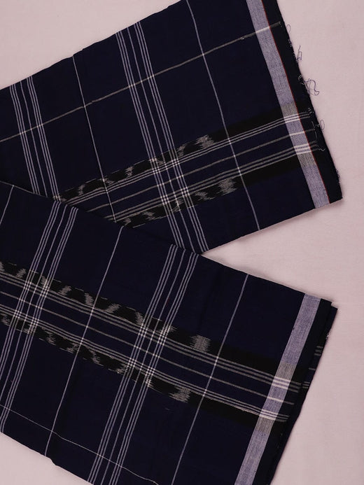 Blue Sambalpuri Cotton Lungi E04-09-0043