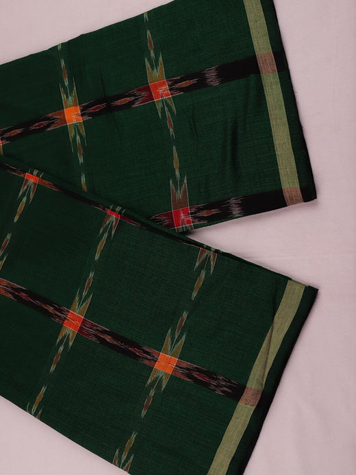 Green Sambalpuri Cotton Lungi E04-10-0044