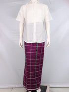 Handloom Magenta Sambalpuri Cotton Lungi
