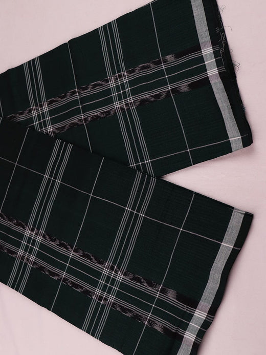 Green Sambalpuri Cotton Lungi E04-14-0048