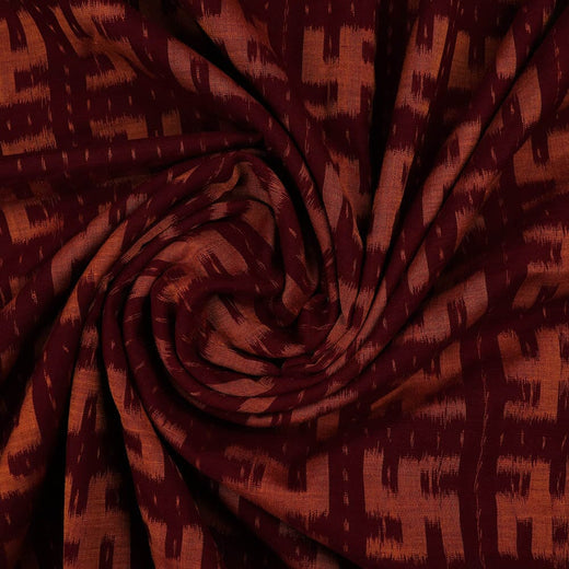 Maroon Sambalpuri Cotton Unstitched Fabric T01-22-0066