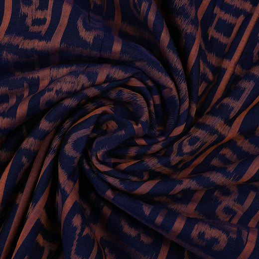 Blue Sambalpuri Cotton Unstitched Fabric T01-19-0057