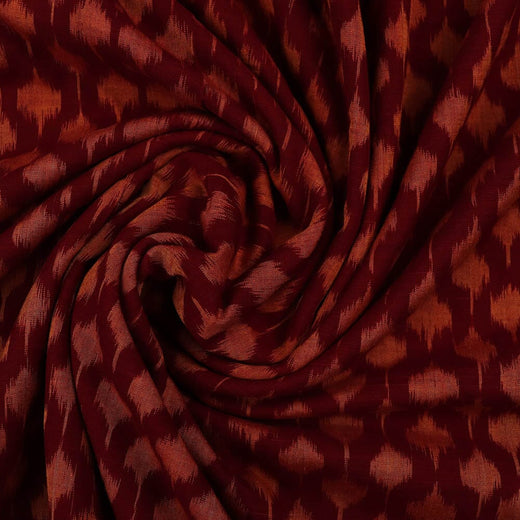 Maroon Sambalpuri Cotton Unstitched Fabric T01-15-0045