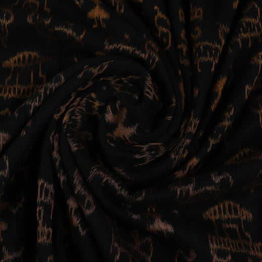 Black Sambalpuri Cotton Unstitched Fabric T01-09-0027