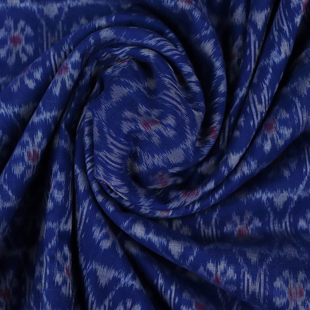 Blue - Sambalpuri Ikat Cotton Fabric 13