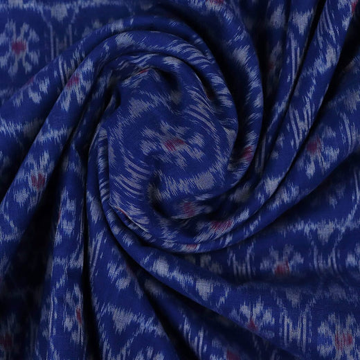 Blue Sambalpuri Cotton Unstitched Fabric T01-25-0075