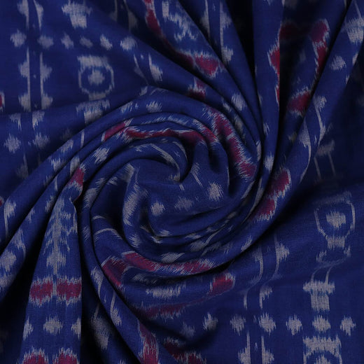 Blue Sambalpuri Cotton Unstitched Fabric T01-08-0024