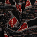 Black Sambalpuri Cotton Unstitched Fabric T01-38-0114