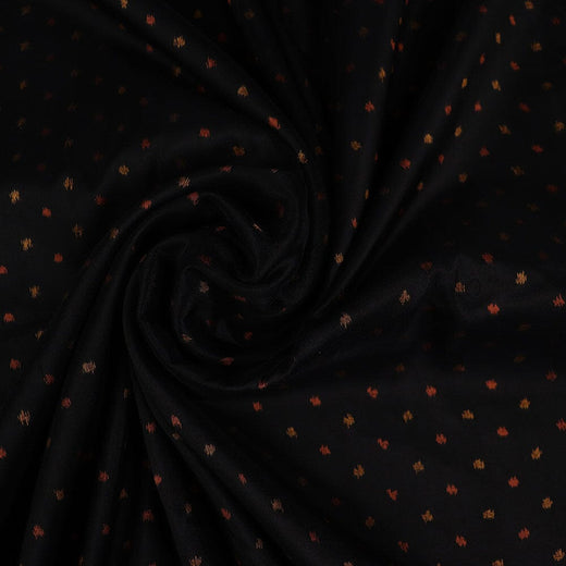 Black Sambalpuri Silk Unstitched Fabric T02-08-0134
