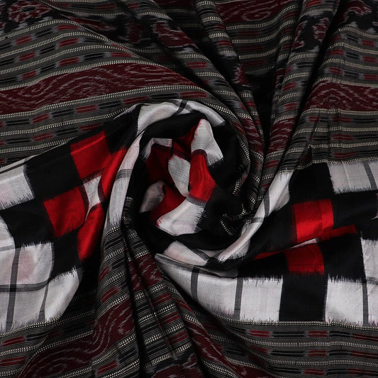 Handloom Black Sambalpuri Silk Unstitched Fabric