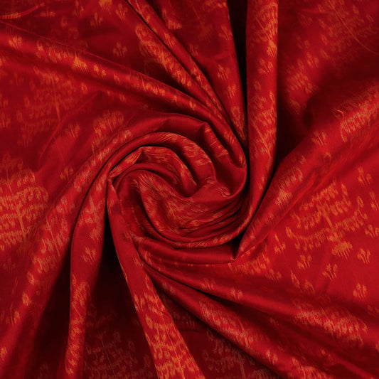 Handloom Red Sambalpuri Silk Unstitched Fabric